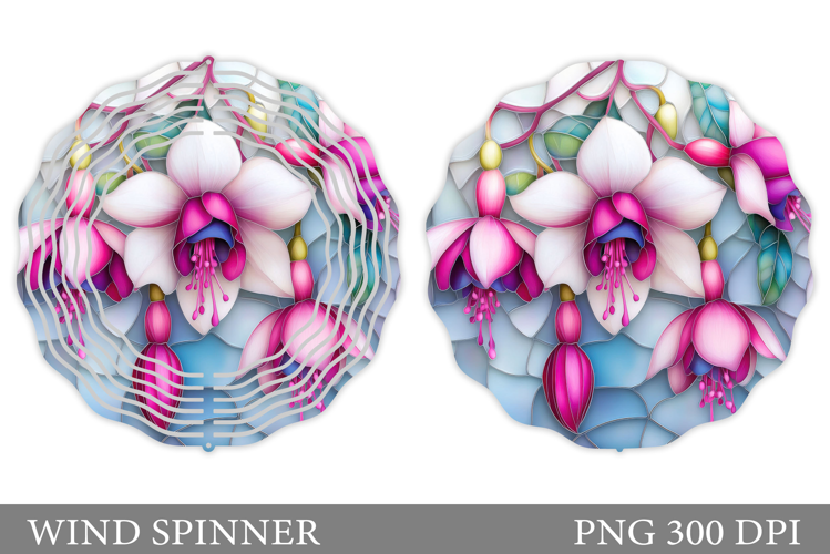 Floral Wind Spinner Sublimation. Flowers Wind Spinner Design