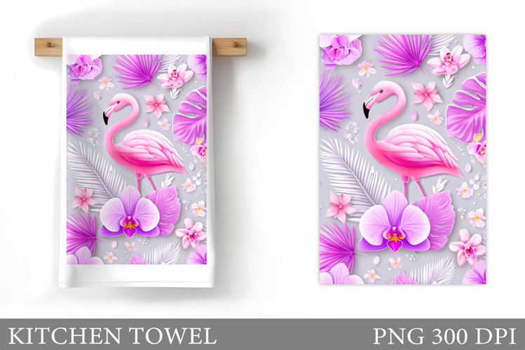 Flamingo Kitchen Towel Design. Flamingo Sublimation