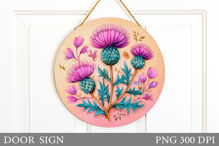 Flowers Door Sign Design. Floral Door Sign Sublimation
