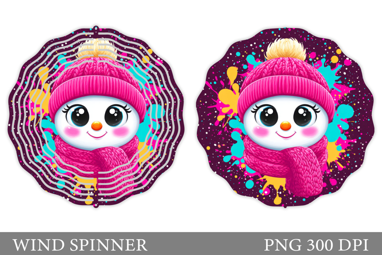 Cute Snowman Wind Spinner. Christmas Wind Spinner Design