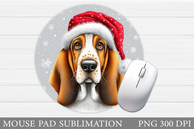 Christmas Dog Mouse Pad. Cute Dog Mouse Pad Sublimation