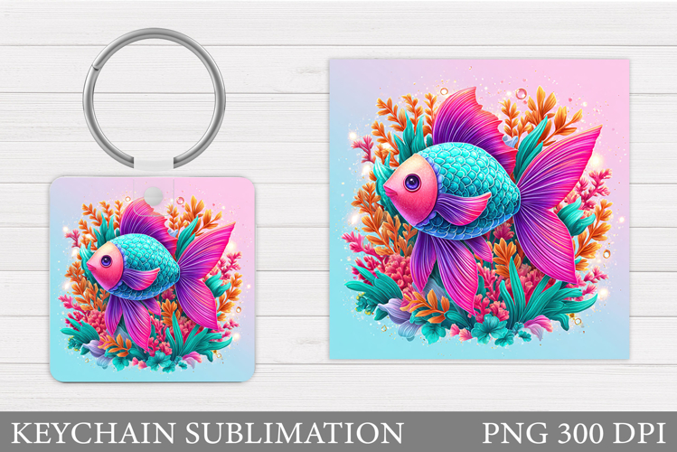 Fish Keychain Sublimation. Sea Keychain Design