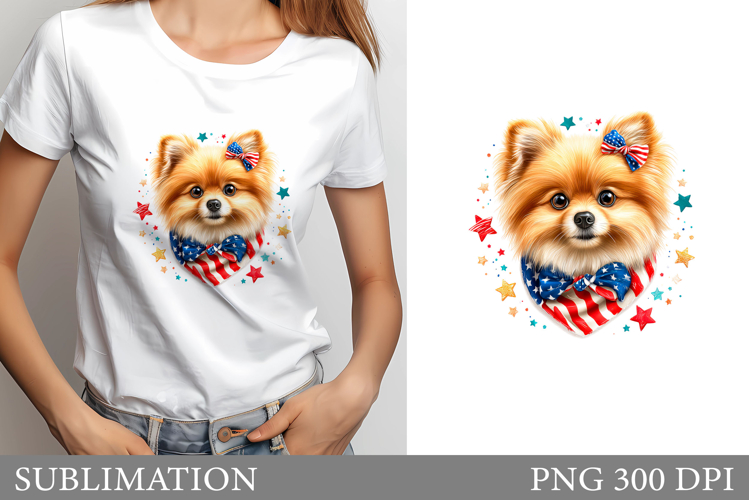 Patriotic Dog Sublimation. Patriotic Dog T-Shirt Design