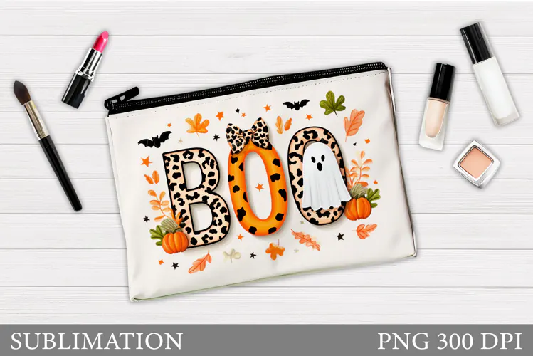 Boo Ghost Cosmetics Bag. Halloween Makeup Bag Sublimation