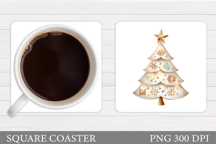 Christmas Tree Coaster Design. Christmas Coaster Sublimation
