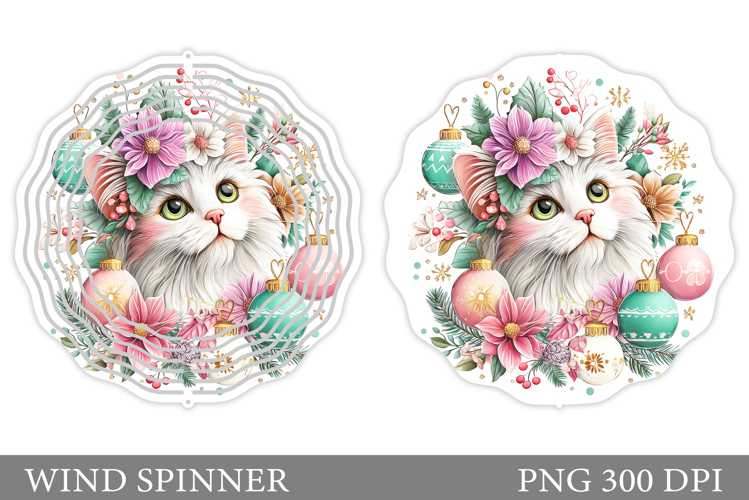 Christmas Cat Wind Spinner. Christmas Wind Spinner Design