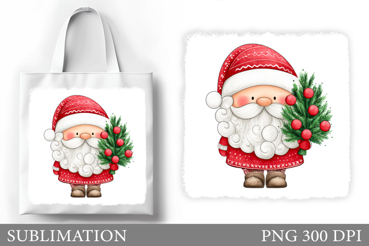 Santa Claus Tote Bag. Christmas Tote Bag Sublimation