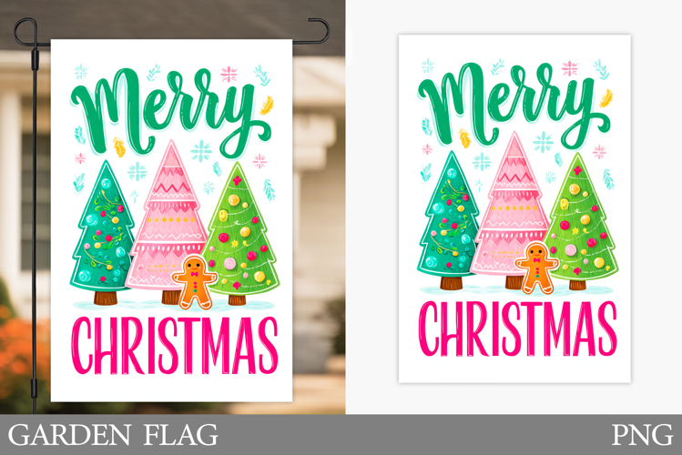 Christmas Tree Garden Flag. Christmas Garden Flag Design