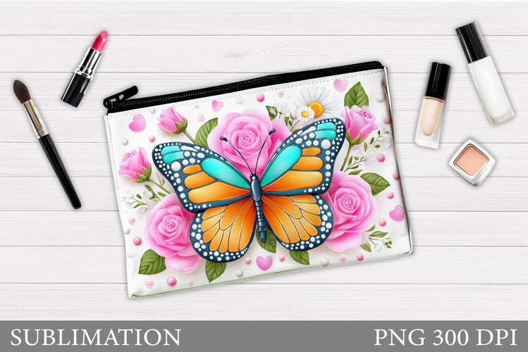 Butterflly Sublimation. Butterfly Makeup Bag Design