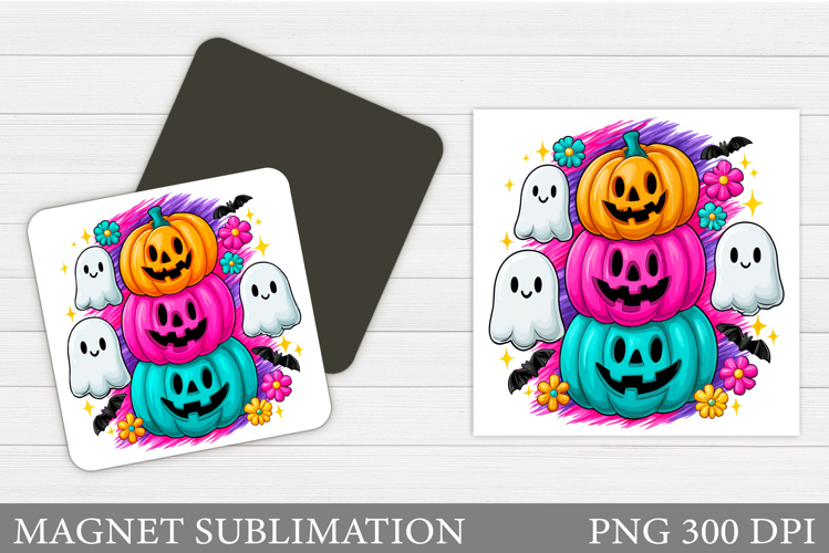 Halloween Pumpkin Magnet. Halloween Ghost Magnet Sublimation