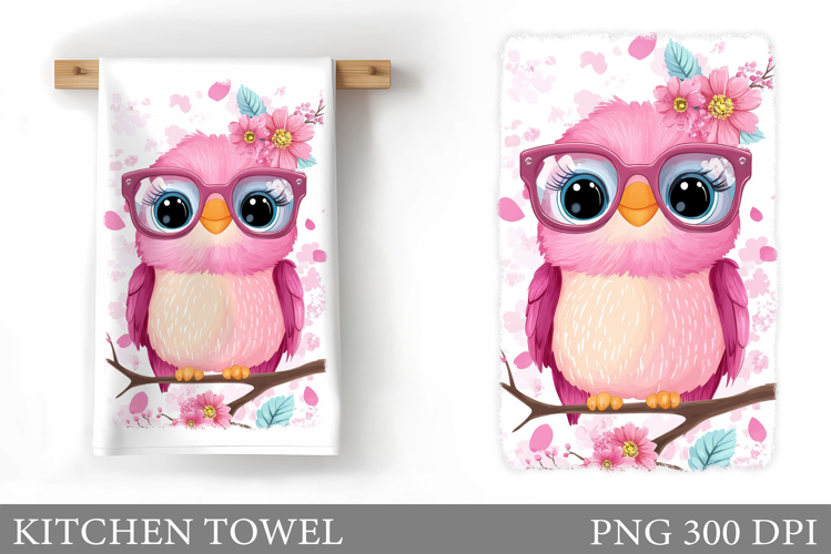 Cute Bird Kitchen Towel Design. Cute Bird Sublimation