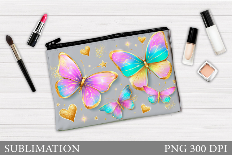 Butterflies Makeup Bag. Butterflies Sublimation