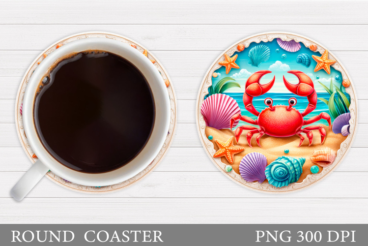 Crab Coaster Design. Sea Coaster Sublimation