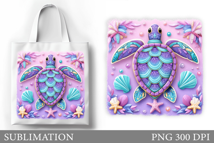 Sea Turtle Tote Bag Sublimation. Turtle Sublimation
