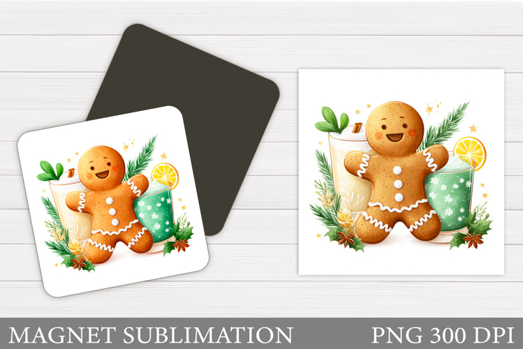 Gingerbread Magnet Design. Christmas Magnet Sublimation