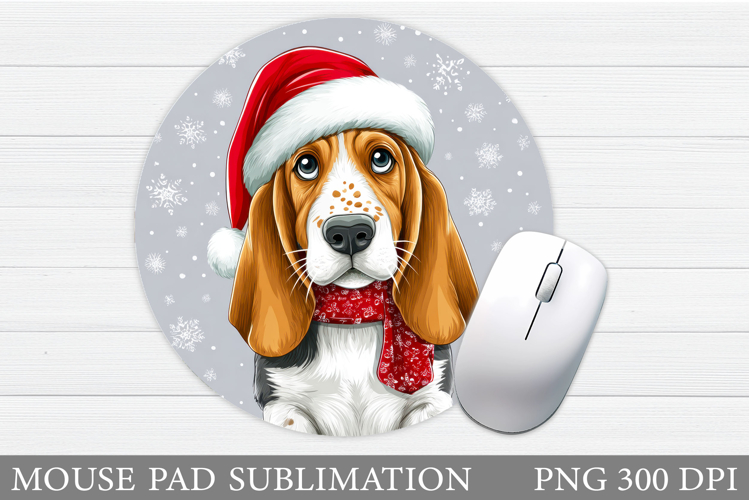 Christmas Dog Mouse Pad. Cute Dog Mouse Pad Design