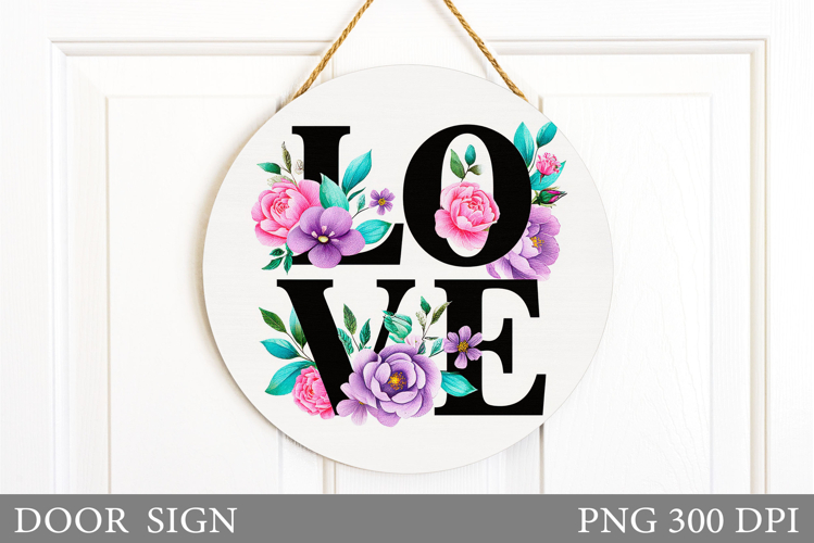 Valentines Door Sign Sublimation. Love Door Sign Design