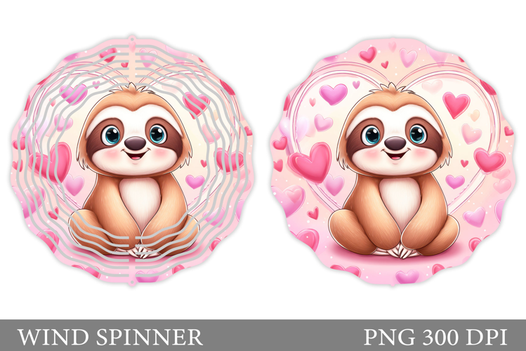 Valentines Sloth Wind Spinner. Valentines Wind Spinner