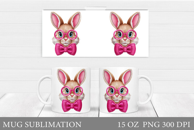 Cute Bunny Mug Design. Cute Bunny Sublimation example image 1