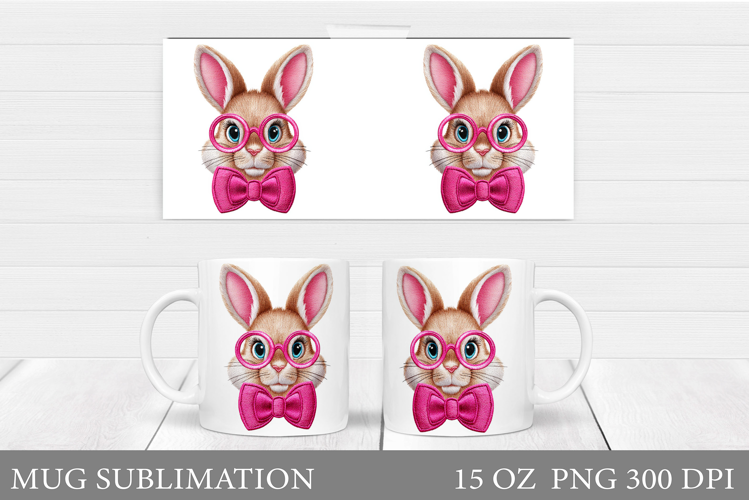 Cute Bunny Mug Design. Cute Bunny Sublimation