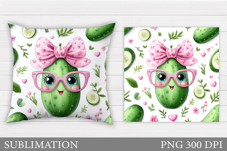 Cute Cucumber Pillow Design. Cute Cucumber Sublimation