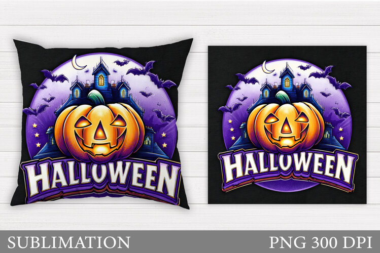 Halloween Pumpkin Pillow. Halloween Pillow Sublimation example image 1