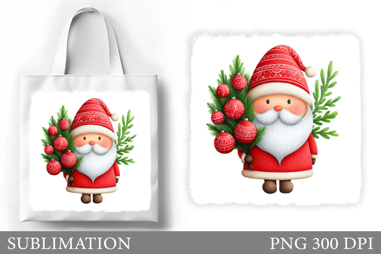 Cute Santa Claus Tote Bag. Christmas Tote Bag Sublimation