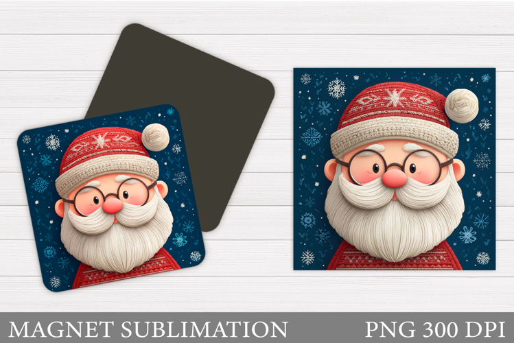 Santa Claus Magnet Design. Christmas Magnet Sublimation