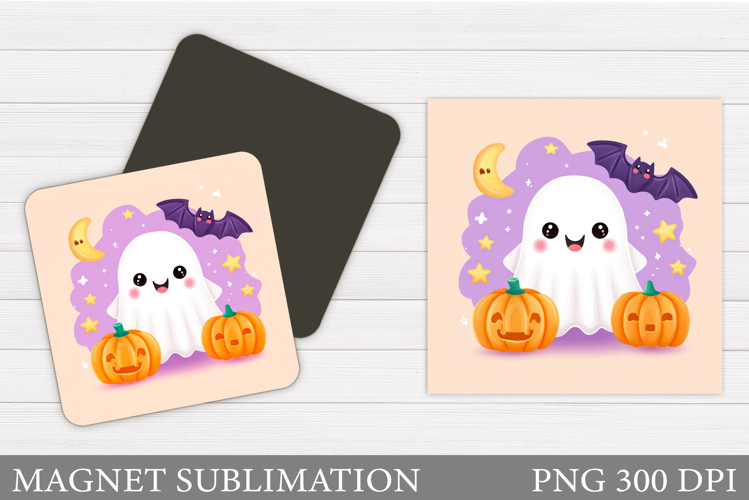Halloween Ghost Magnet Design. Cute Ghost Sublimation