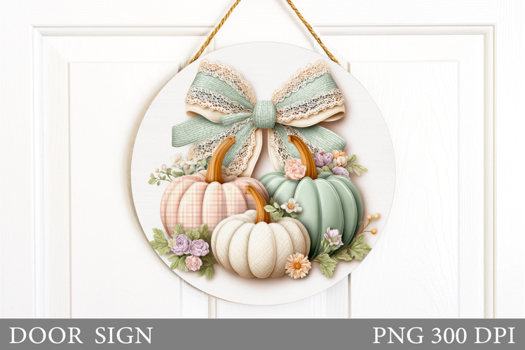 Fall Pumpkin Door Sign Sublimation. Fall Door Sign Design