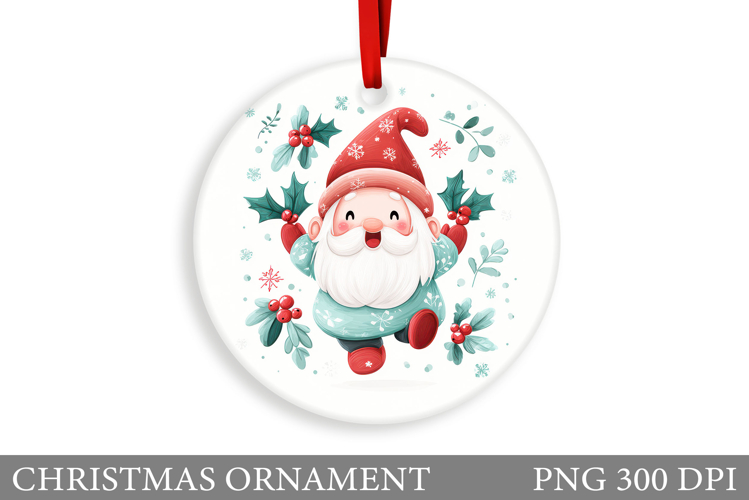 Gnome Christmas Ornament. Christmas Ornament Sublimation