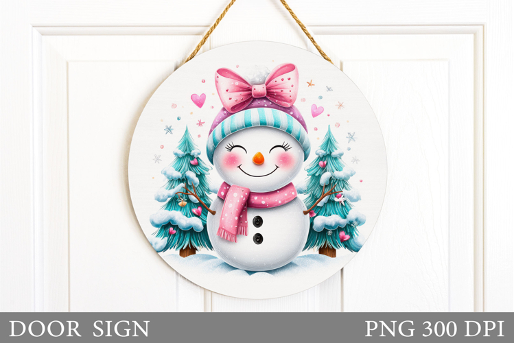 Christmas Snowman Door Sign. Christmas Door Sign Sublimation