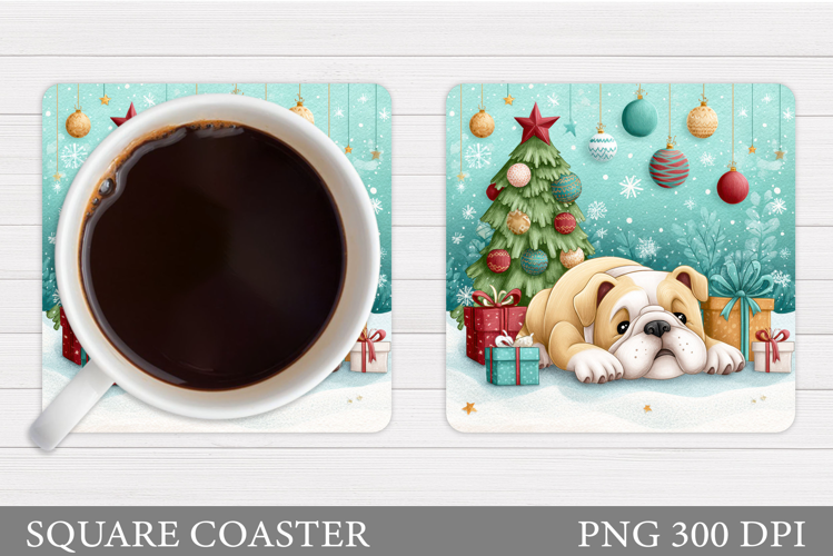 Christmas Dog Coaster. Christmas Coaster Sublimation