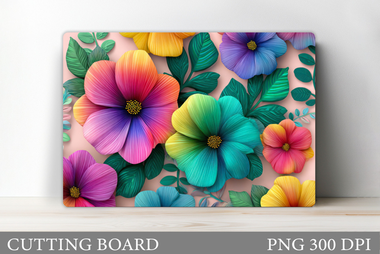 Floral Cutting Board Design. Flowers Cutting Board