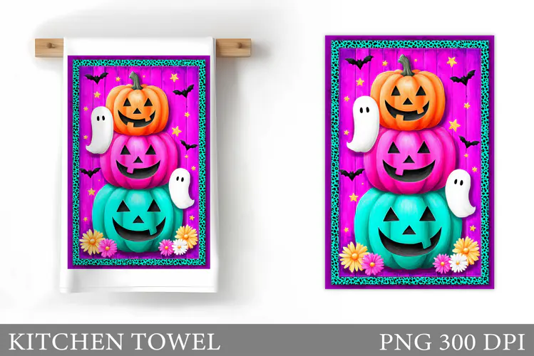 Halloween Kitchen Towel Design. Halloween Sublimation