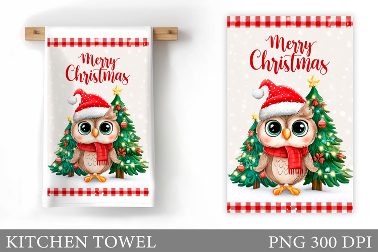 Christmas Owl Kitchen Towel. Christmas Owl Kitchen Towel