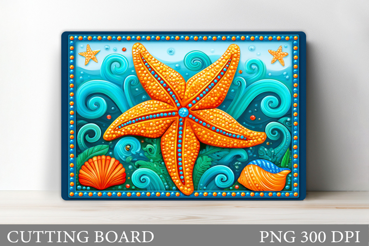 Starfish Cutting Board Design. Starfish Sublimation example image 1
