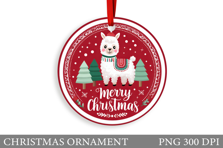 Cute Lama Christmas Ornament. Christmas Ornament Design
