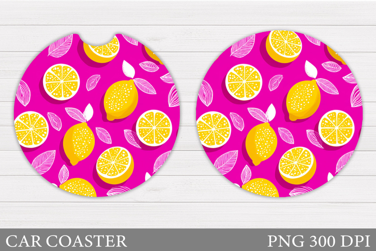 Lemons Car Coaster Design. Lemons Sublimation