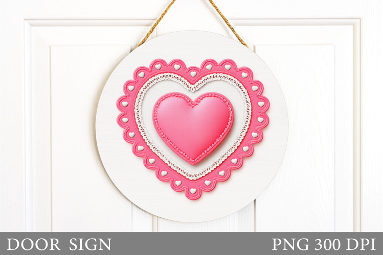 Heart Door Sign Sublimation. Valentines Door Sign Design
