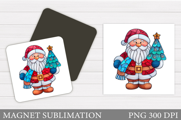 Santa Claus Magnet Design. Christmas Magnet Sublimation