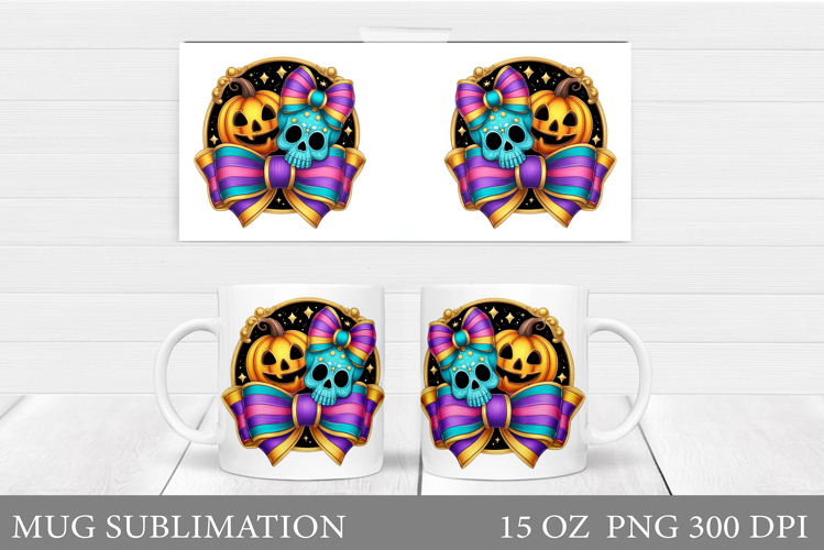 Halloween Mug Wrap Design. Halloween Mug Sublimation