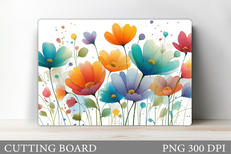 Floral Cutting Board Design. Flowers Cutting Board