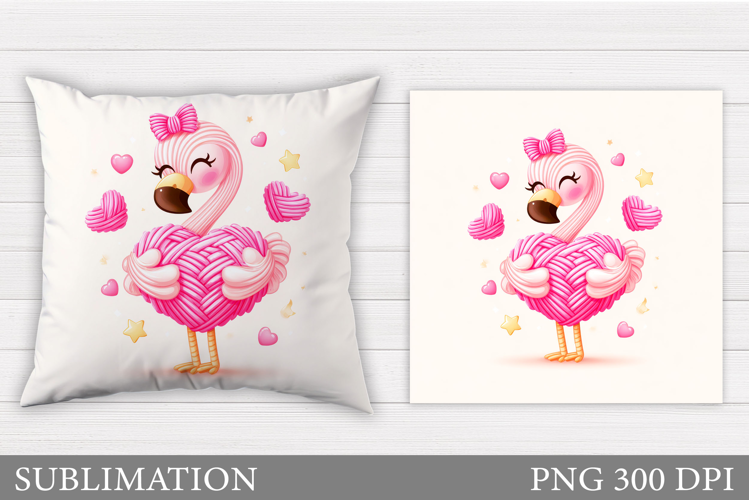 Valentines Flamingo Pillow. Valentines Pillow Sublimation