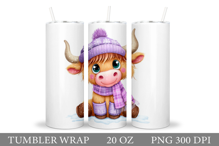 Christmas Cow Tumbler Design. Christmas Tumbler Sublimation