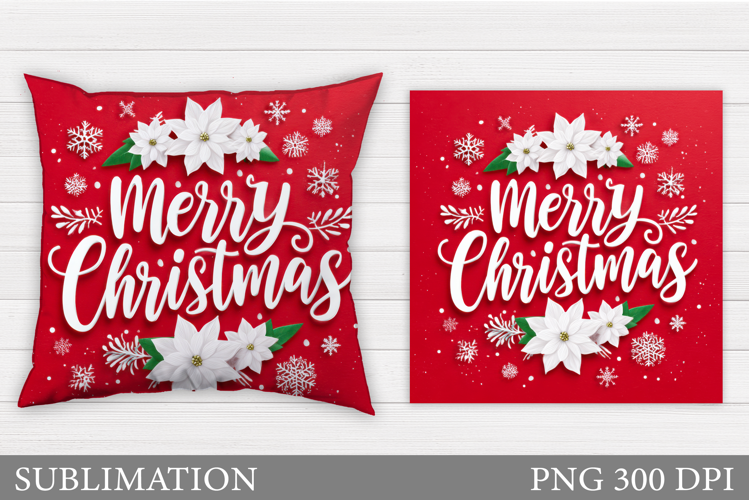 Merry Christmas Pillow Design. Christmas Sublimation