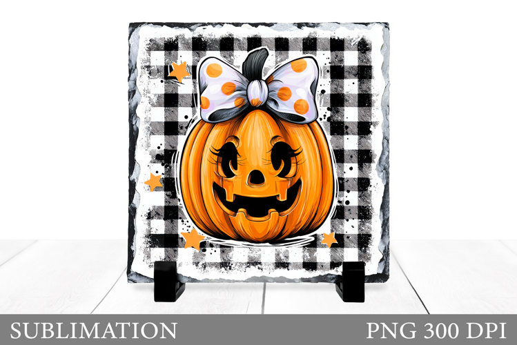 Halloween Pumpkin Slate Design. Halloween Sublimation