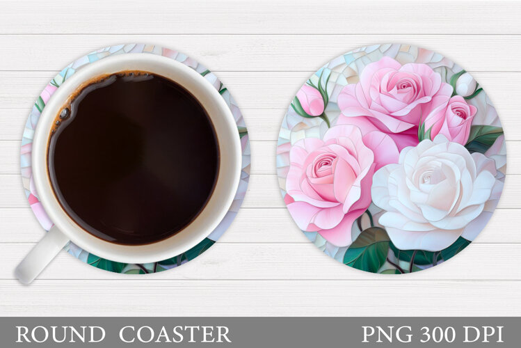 Roses Coaster Design. Roses Sublimation example image 1