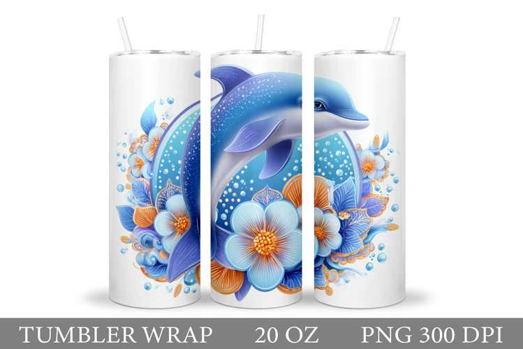 Dolphin Tumbler Design. Sea Tumbler Sublimation