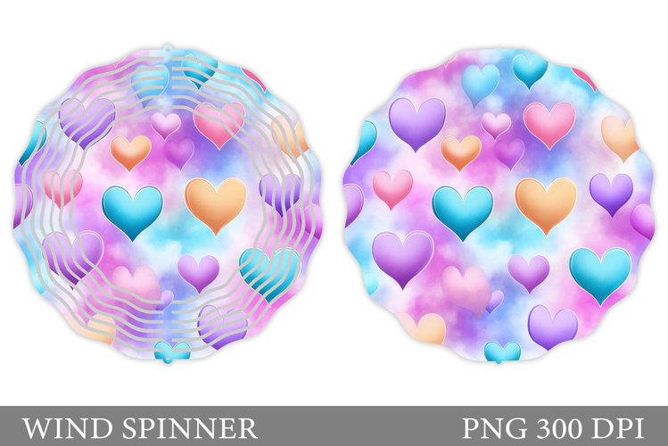 Hearts Wind Spinner Sublimation. Valentines Wind Spinner